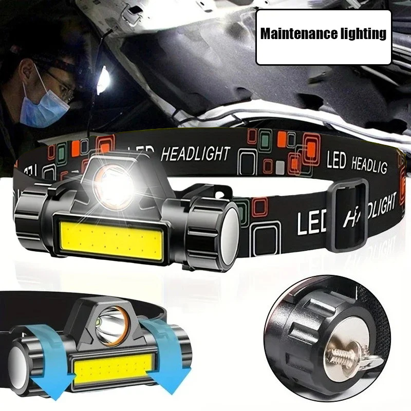 Headlamp Tactical Bright - Ultra Bright LED Flashlight Rechargeable Long