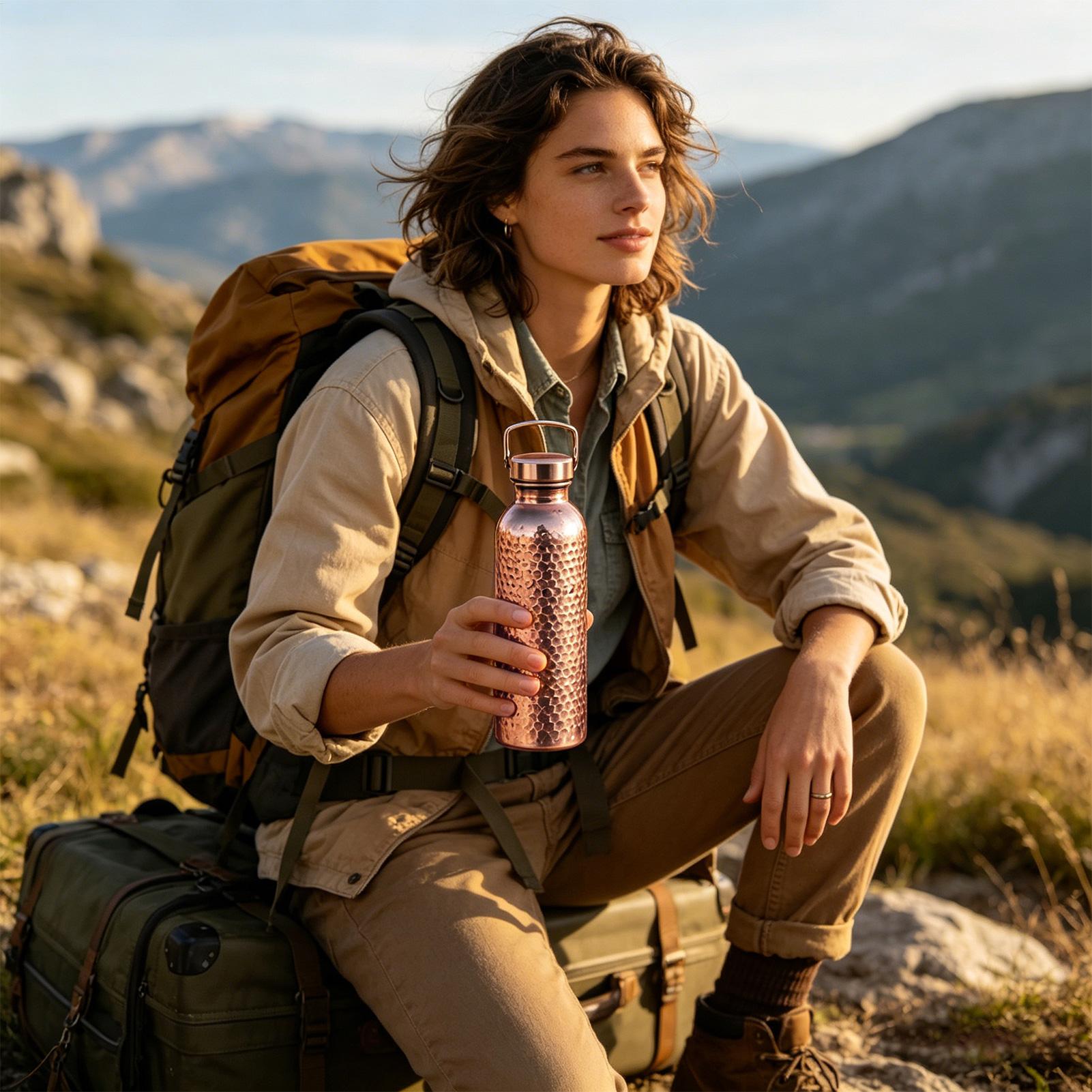 Pure Copper Water Bottle 800ml - Outdoor Hunting Kitchen recension och pris