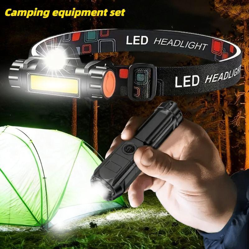Super Bright Flashlight USB Re - Headlamp Tactical Bright recension och pris